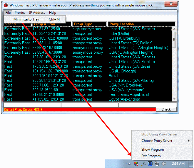 Image of in the System Tray.