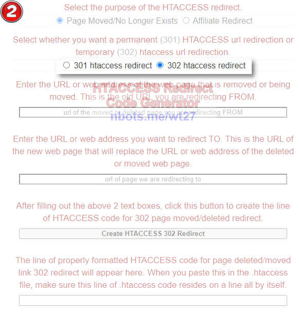 Image of Select Type Of HTACCESS Redirect 302 Temporary. Image of Select Type Of HTACCESS Redirect 302 Temporary.